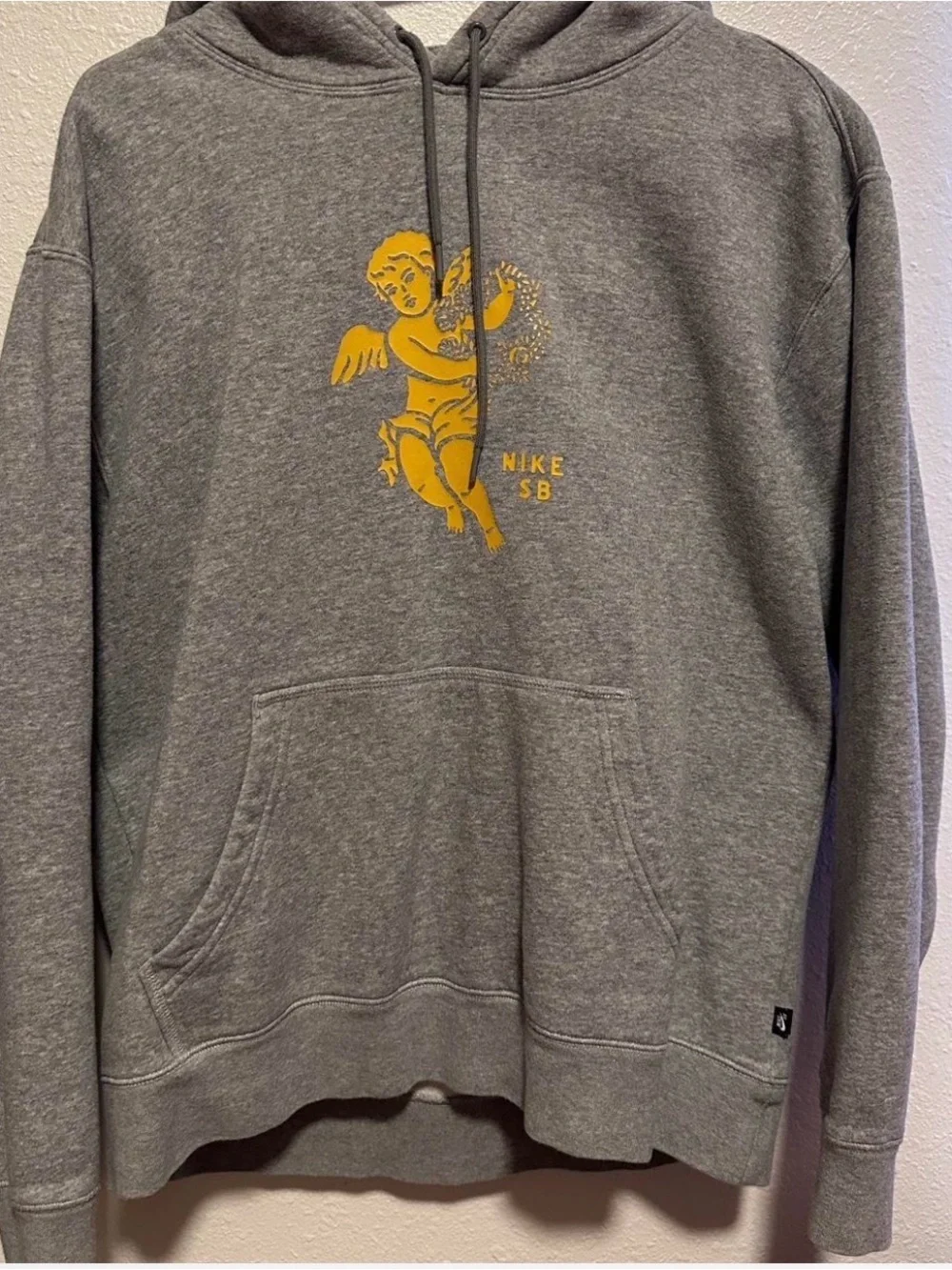 Nike SB Gray Sweatshirt (Hoodie) with Yellow Cherub Graphic